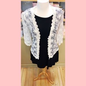 Cream lace vest